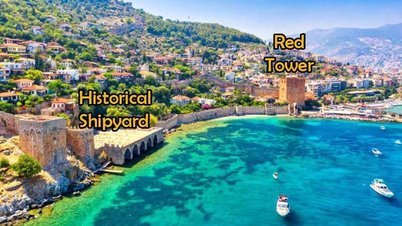red tower and alanya shipyard