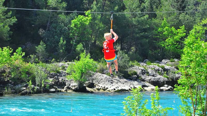 zipline activity with rafting from okurcalar