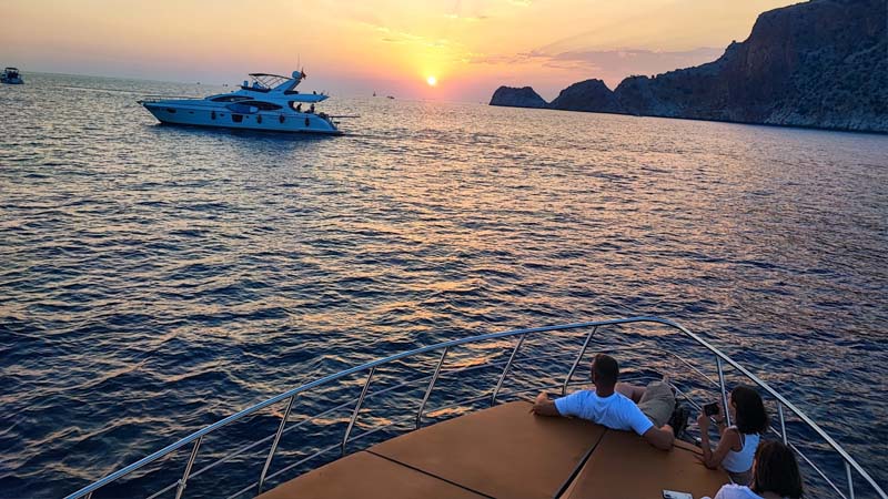 sunset on private yacht okurcalar